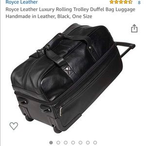 Handmade Genuine Royce Leather Rolling Duffel Bag